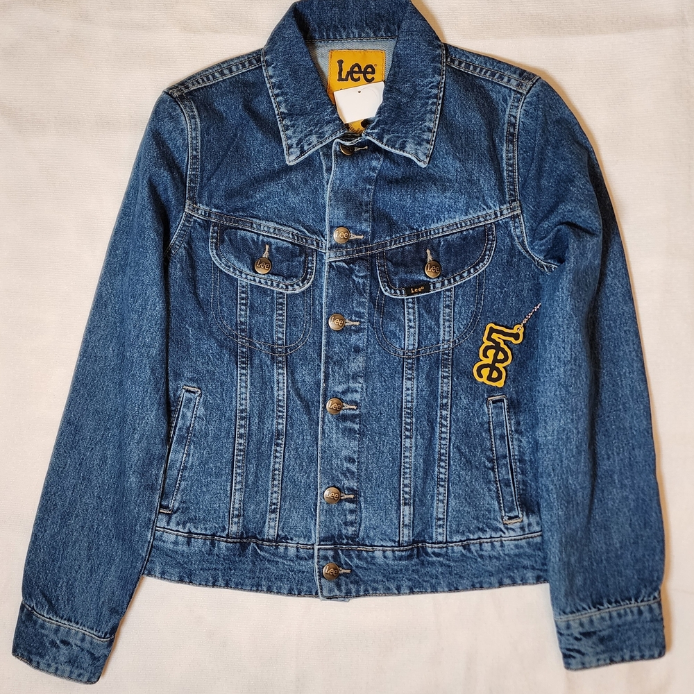 Lee Classic Blue Embroidered Denim Jean Jacket